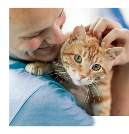 A man with orange cat
