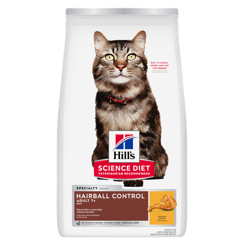 Adult 7+ Hairball Control Chicken Recipe Cat Food Packshot