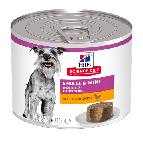 Adult 7+ Small & Mini Chicken & Brown Rice Recipe Dog Food Packshot