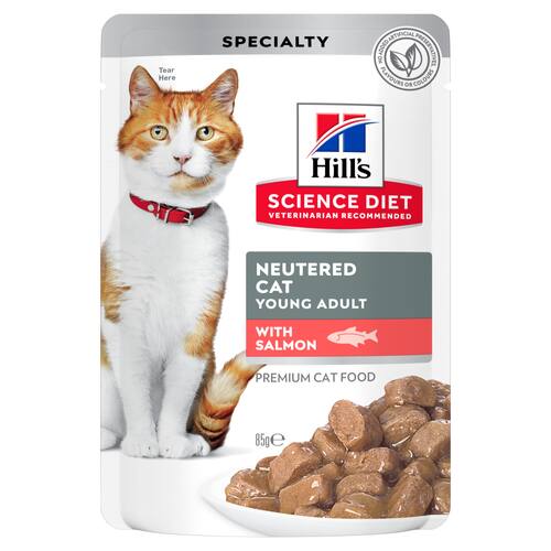 Neutered Cat Young Adult with Salmon Cat Food Packshot